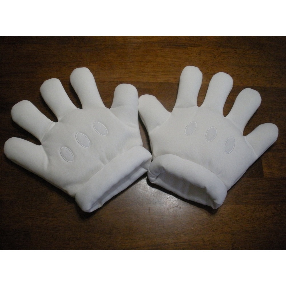 Mario Brothers Plush Hands Costume Gloves White Padded Cosplay Pair